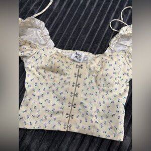 Floral Baby Yellow Crop Top